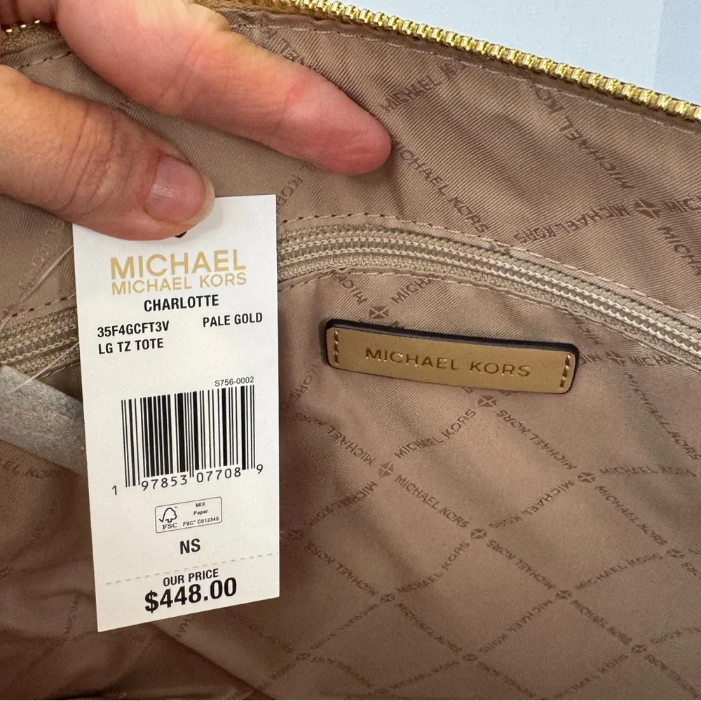 Michael Kors Charlotte Large Pale Gold Tote Bag